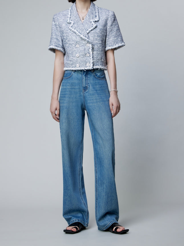 【Special Clearance】Women's Jeans Made of Premium Denim Fabric, Comfortable and Stylish, Slimming Wide-Leg Floor-Length Pants