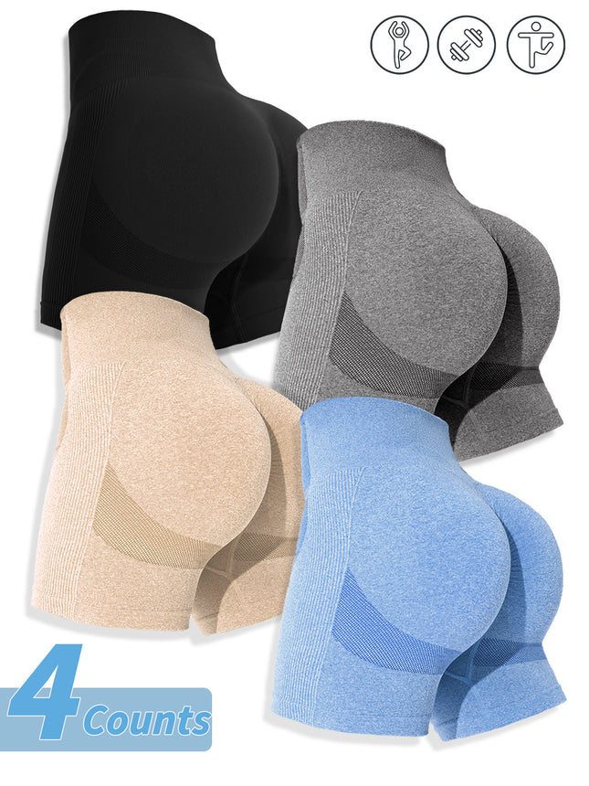 Mu Yao European and American Seamless Yoga Shorts for Women, Peach Butt Tight-Fitting Butt-Lifting Sports Shorts, Running Quick-Drying Fitness Pants