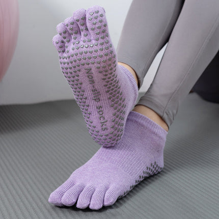 Toesox quality new gradient yoga socks tie-dyed backless five-finger socks sports pilates dispensing non-slip socks