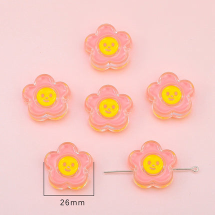 Acrylic love five-pointed star drop oil cartoon accessories DIY bracelet material homemade mobile phone case key chain hanging chain