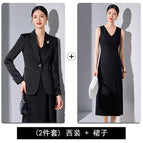 Black suit + 077 black dress / S