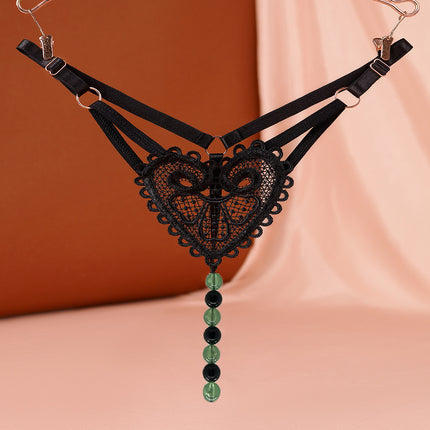 Sexy Underwear Underwear Women's Luminous Pearl Massage thong Open-end No-off Insertable European and American Nightclub Underwear