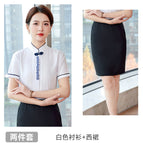 Women-white shirt + western skirt / S
