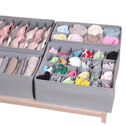 Underwear Compartmentalized Storage Box Four-Piece Set, Sock Storage Box, Fabric Home Storage, Bra Organizer, Multi-Compartment Classification Storage Box