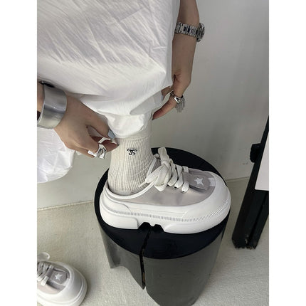 Baixiangni Thick-Soled Toe-Cap Half Slippers for Women 2025 Spring and Summer New Versatile Retro Thick-Soled Lazy Casual Shoes Slippers