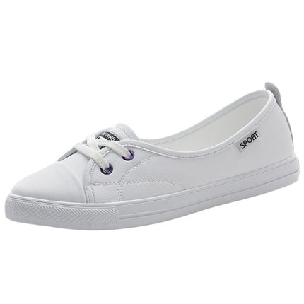 White Shoes Women's Spring/Summer 2024 Slip-on Shoe Women's Soft-soled Square Dance Flat Sneakers