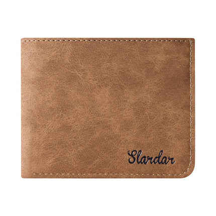 Card Holder Wallet Integrated Men's Ultra-thin Short Wallet Soft Leather Wallet Lightweight Simple Multi-card Bits for Students