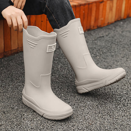 Cross-Border High-Top Rain Boots for Men, Non-Slip Waterproof Rain Boots for Work, Wear-Resistant Rubber Shoes, Kitchen Car Wash Mouth Shoes
