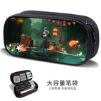 Large-capacity three-layer canvas pencil case-factory direct sales / B58403