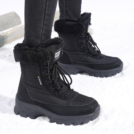 Shoe Factory Wholesale New Winter High-Top Non-Slip Plus Velvet Women's Boots High Boots Women's Snow Boots Fashionable Warm Boots