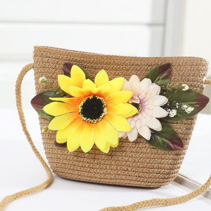 Straw Handmade Bow Woven Mobile Phone Bag Cross-border Hot Selling Women's Crossbody Seaside Straw Woven Crossbody Woven Bag Factory