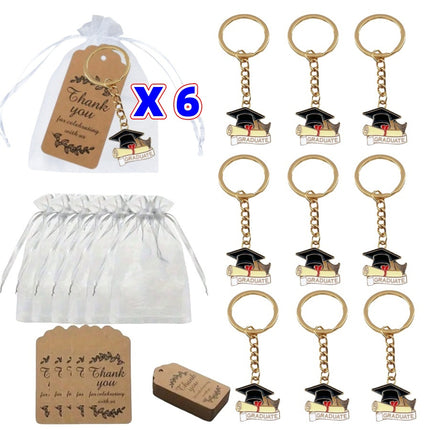 Cross-Border Fashion New Doctor's Hat Graduation Season Keychain Hanging Set Decoration Creative Alloy Oil Dripping Graduation Gift