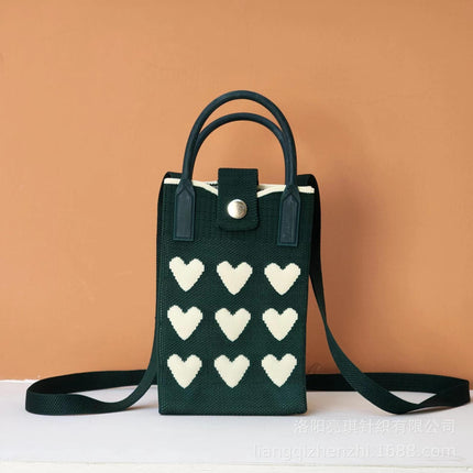 2025 New Amazon Hot Selling Woven Mobile Phone Bag Cross-Border Popular Small Square Bag Woven High-End Women's Cross-Body