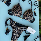 S01416 leopard print swimsuit / S