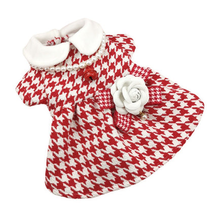New INS Trendy Small Chanel Style Dog Clothes Houndstooth Cat Pet Clothing Autumn and Winter Coat Cross-border Cat