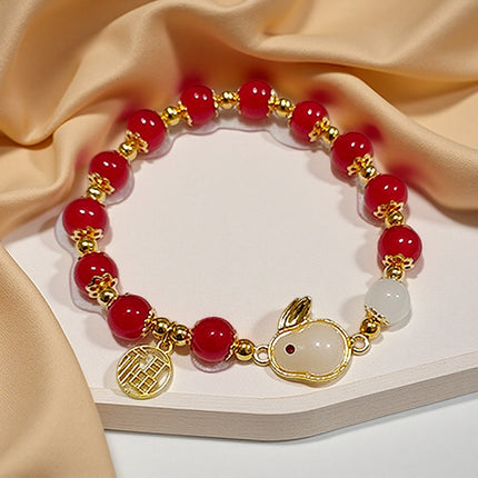 New Chinese-Style Ancient Beaded Elastic String Bracelet, Sweet Girl's Glass Bracelet, Night Market Stall, Cross-Border Live Broadcast Jewelry