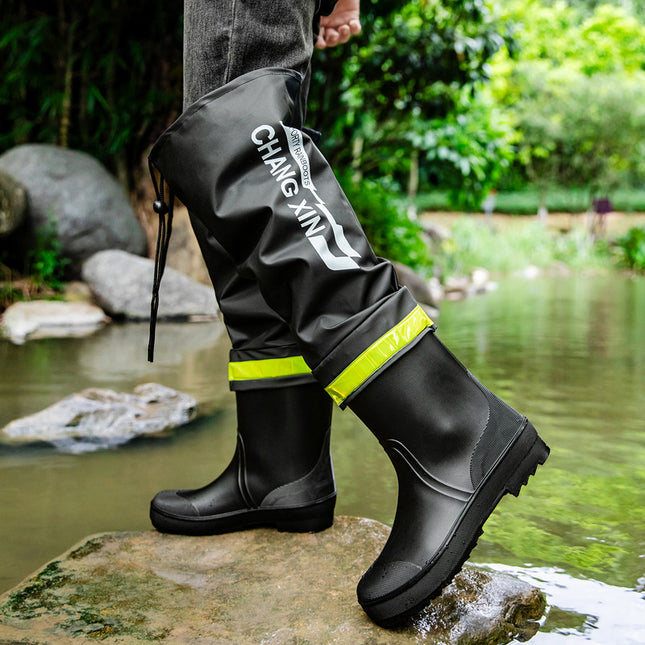 High-Top Rain Boots, Over-The-Knee Long Water Shoes, Half-Length Waist-High Wading Pants, Fishing Boots, Reservoir Waterproof Pants, Rain Boots, Non-Slip