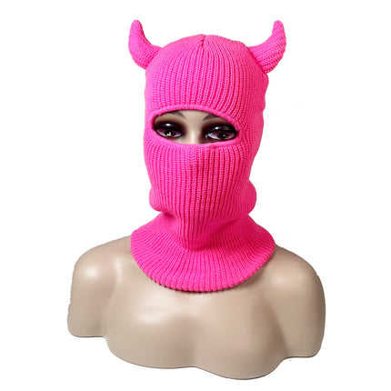 Factory horn single hole headgear hat Halloween play hat cute knitted hat wool hat cross-border wholesale