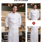 White Top Long Sleeve White TAL2003 Long Apron / M