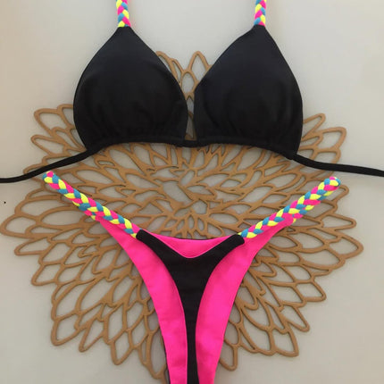 2025 New Bikini Three-Point Tight Split Women's Swimsuit Bikini Swimsuit Push-Up Leopard Print Sexy Style
