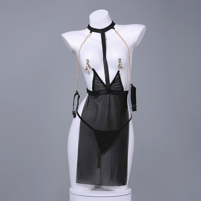Summer Pure Lust Sexy Intimates, Sexy Mesh See-Through Uniform, Temptation, Leaking Breasts, Passion, No Need to Take Off Sm Bed Battle F125