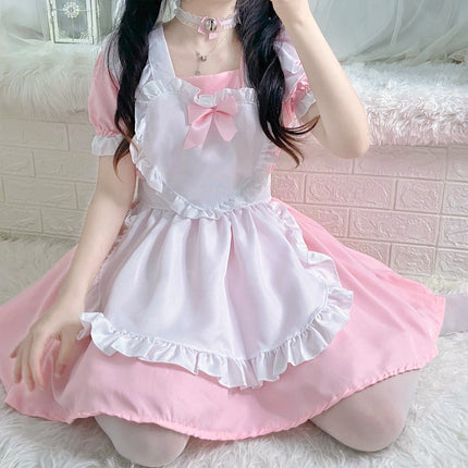 Japanese Black Classic Maid Outfit Alice Soft Girl Lolita Maid Dress Cafe Dress