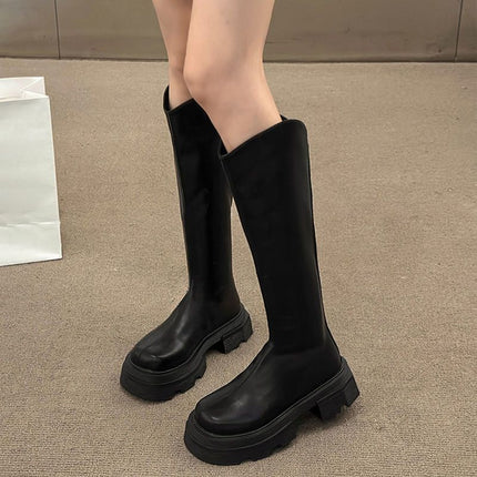 Thick-Soled Thick-Heeled Knee-Length Boots for Thick Legs and Long Boots 2025 New Autumn and Winter High Knight Boots but Not Long Boots for Women