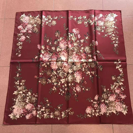 Luxury Palace Silk Twill Silk 14 Mm Large Square Scarf Spring and Autumn New Mulberry Silk Scarf Women's Shawl Scarf
