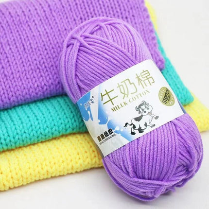 Five-Strand Milk Cotton Wool Ball Wholesale Medium Thick Thread Crochet Doll Shoes Scarf Handmade DIY Knitting Material Package