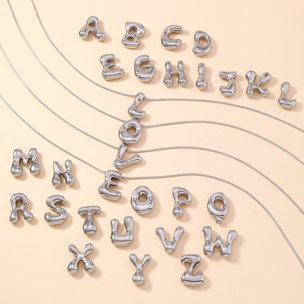 Pendant Single Pendant European and American Fashion Stainless Steel Jewelry Mini Bubble English Letter Pendant DIY Accessories Jewelry