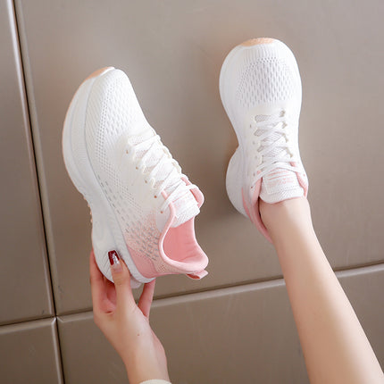Summer Light Women's Shoes Soft Sole 2024 Flying Mesh Surface Breathable Feeling Running White sneaker Women's Tide