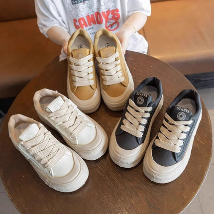 Desun Shoes Women's 2025 Spring and Autumn New All-match Platform Shoes Lace-up Casual Shoes Fashion Explosion Board Shoes Trendy