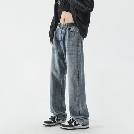Jeans Men's Spring and Summer New American Style Retro Mop Pants Loose Straight High Street Trendy Brand All-match Casual Pants