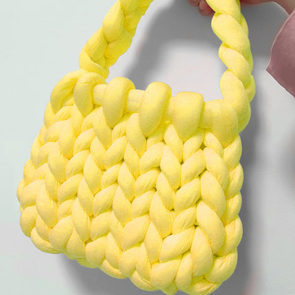 Core-Filled Cotton Icelandic Wool Hand-Woven Bag Cat Nest Pillow Hand Bag Autumn and Winter Extra Thick Handbag Material Bag