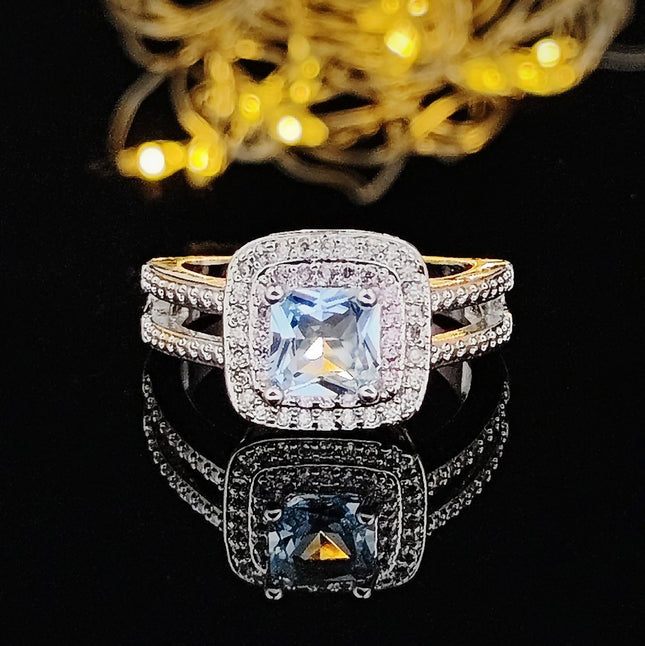 Square ring hot selling luxury fashion niche high sense Amazon supply r4994