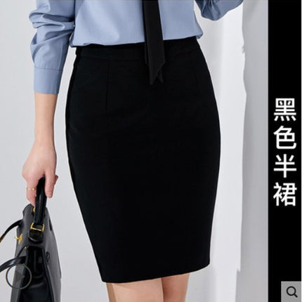Spring and Autumn fashion long-sleeved shirt V-neck color matching shirt elegant goddess style front desk work clothes suit skirt sales women's suit