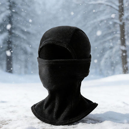 Fleece-Lined Winter Windproof and Warm Face Mask, Cold-Proof Face Protection for Skiing and Cycling, Neck Warmer, Hat and Earmuffs All-In-One Hat