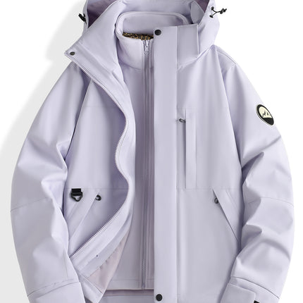 Three-In-One Outdoor Jacket for Women and Men, Detachable, Thickened and Fleece-Lined, Suitable for Mountaineering, Autumn and Winter Windproof and Warm Coat