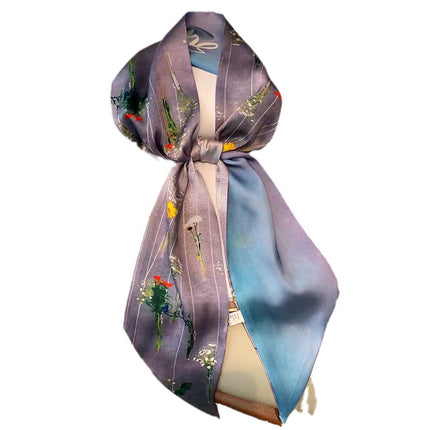 2025 New Long Scarf Korean Style Printed Temperament Scarf Summer Fashion Decorative Bangle Scarf Factory Wholesale