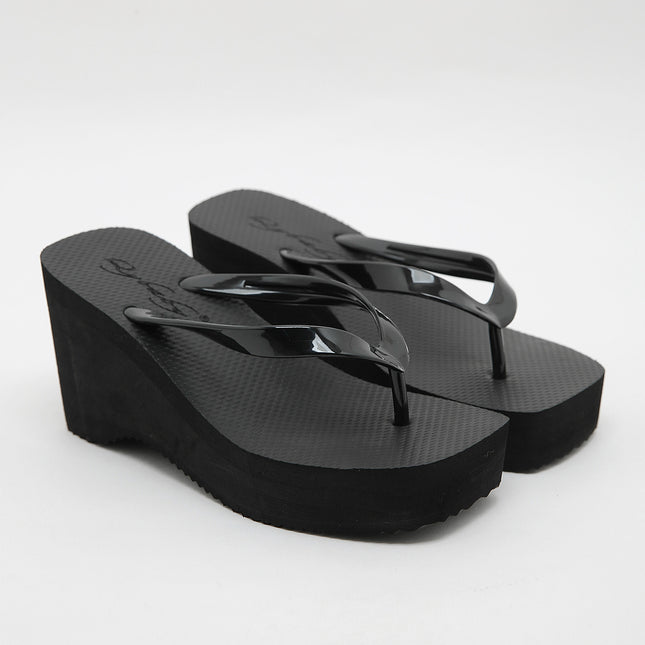 QYBABY Thick Bottom Flip Flops Shoes Internet Popular Women's Summer Square Head 8CM Fashion Flip Flops Wear Non-slip