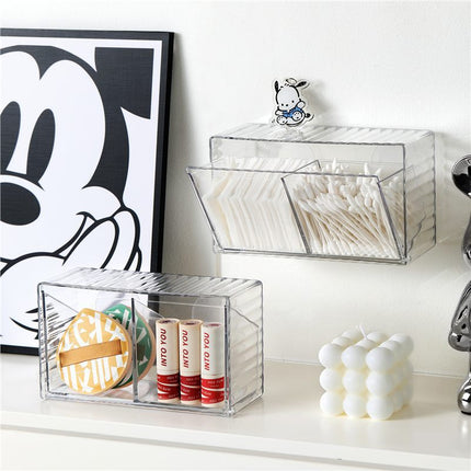 Bathroom Makeup Cotton Wall-Mounted Storage Box Bathroom Cotton Swab Stick Makeup Remover Cotton Dormitory Hair Accessories Storage Rack
