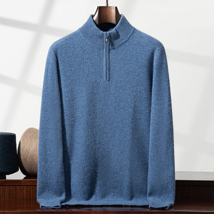 Cashmere Half-Zip Sweater Men / Pull Cachemire Demi-Col Zip