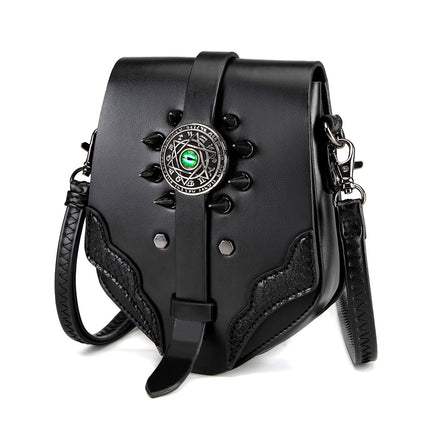 TEMU Cross Border Medieval European and American Retro Women's Crossbody Bag Personalized Mini Punk Rivet Single Shoulder Mobile Phone Satchel