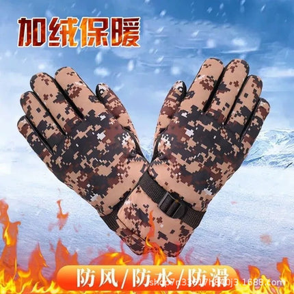 Winter Universal Thickened Warm Gloves Warm Men's Ski Gloves Cycling Windproof Cotton Motorcycle Electric Gloves