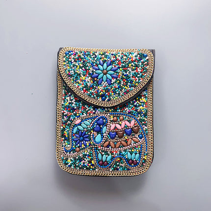 Ocean Series Exquisite Heavy-Duty Rice Bead Shoulder Bag Qingdao Ocean World Travel Souvenir Mobile Phone Bag Cross-Body Bag