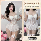 WhiTe [vesT skirT + T panTs + garTer belT] / One size fits all
