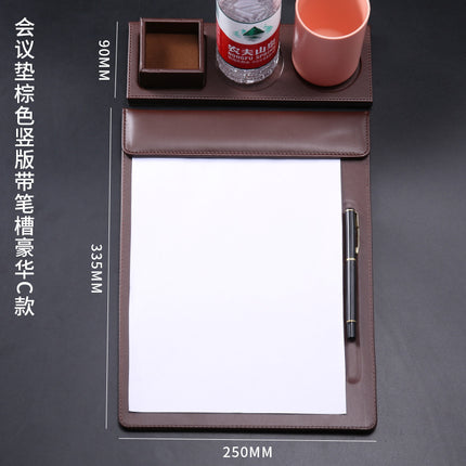 High-End Leather Hotel A4 Writing Board with Magnetic Buckle, Leather Coaster, Folder, Signing Document Board, Can Be Printed with Logo