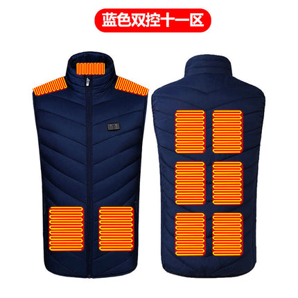 Cross-border Explosions Winter Heating Vest Three-gear Intelligent Adjustment USB Power Supply Cold-resistant Warm Heating Clothing for Men and Women