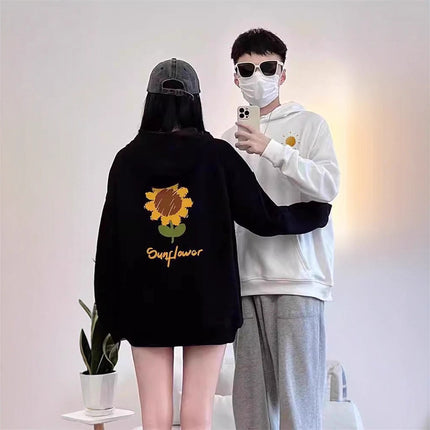 High-End Oversized Unisex Tops, Special Couple Outfits, Autumn and Winter Fleece Hooded Sweatshirts, Trendy Brand Class Uniforms