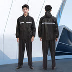 Morandi black single layer raincoat and rain pants suit / M